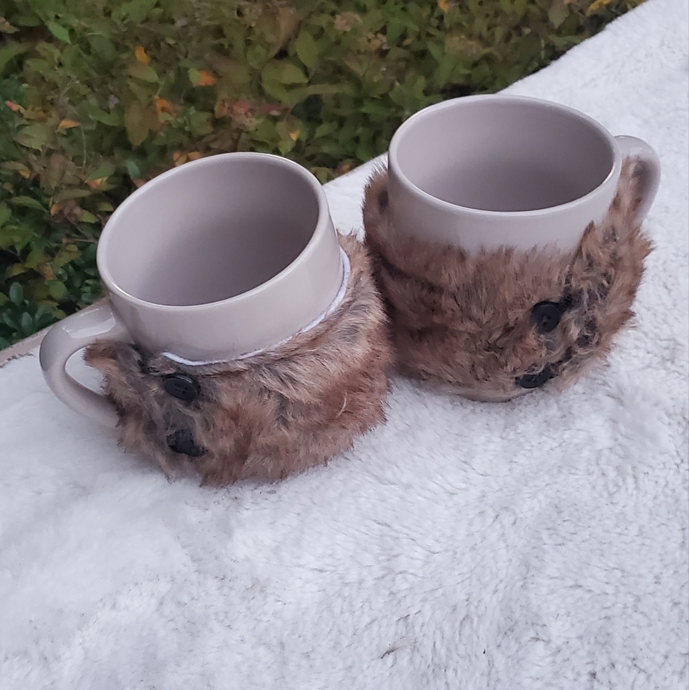 Fall Furry Brown Mugs Set